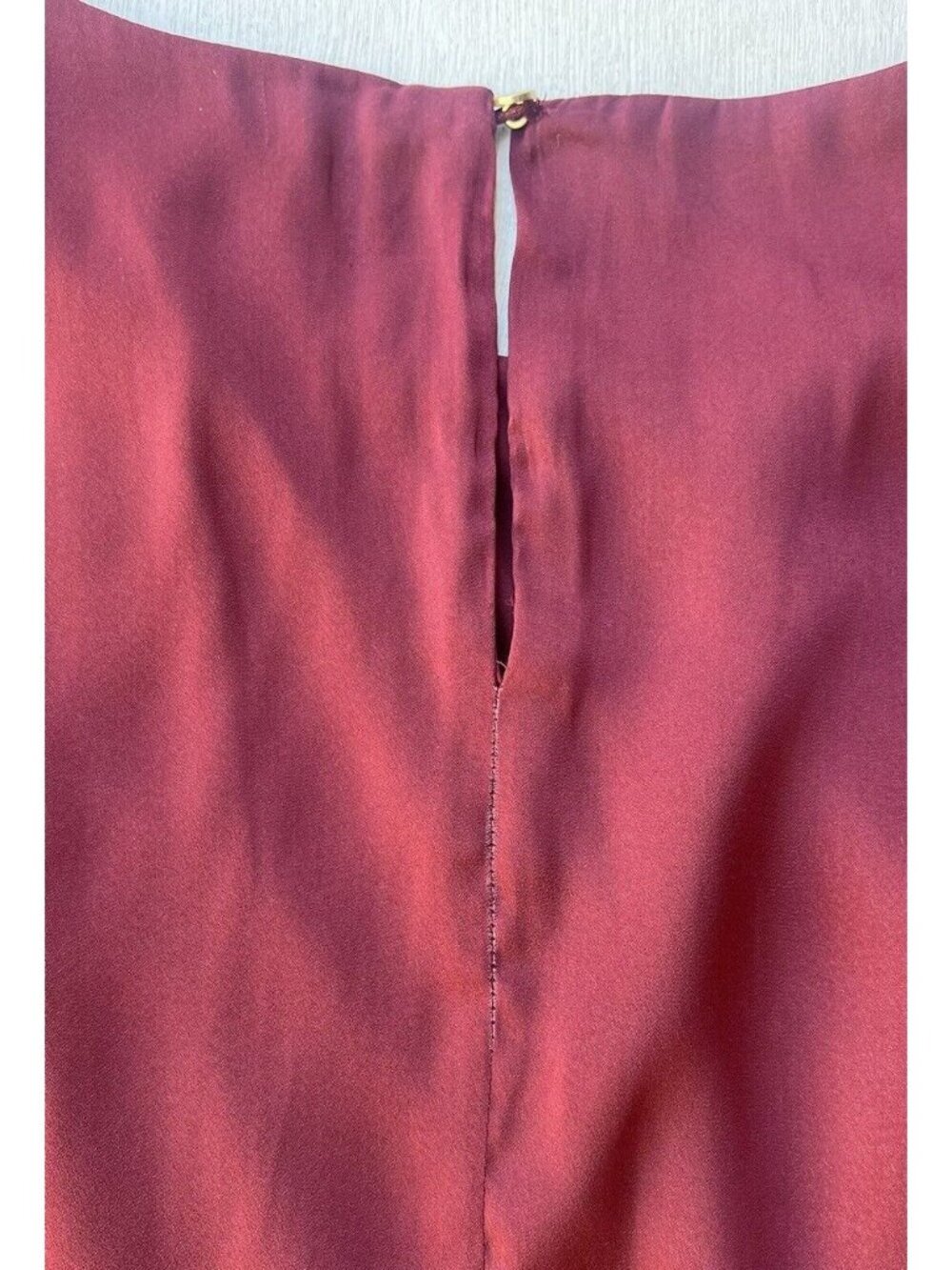 Tart Collections Burgundy Satin Shift Dress XS | Long Sleeve | Boho | Holiday | - Picture 15 of 15